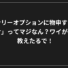 黒い背景に白い日本語の文字：「バイナリーオプションに物申す！『やめとけ』ってマジなんだ？.